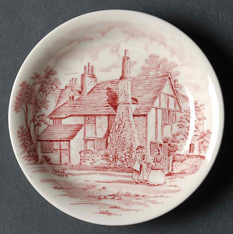 Romantic England Red (Round, Dishwasher Safe Mark) Coaster by J & G Meakin-1