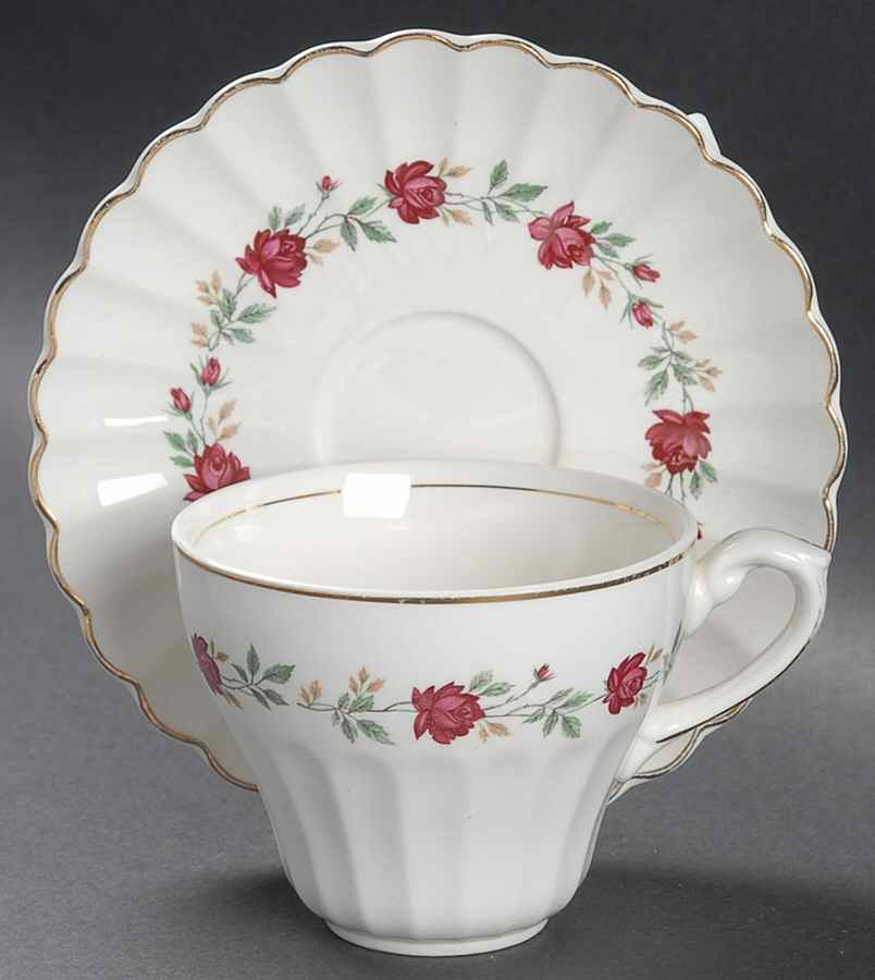 Rose Marie Flat Cup & Saucer Set by J & G Meakin-1