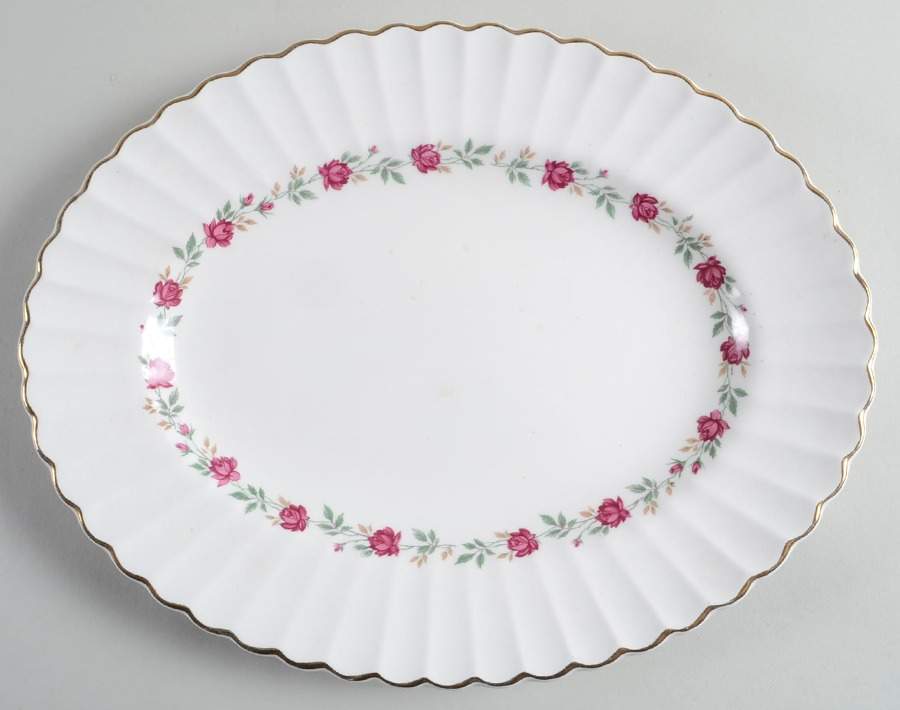 Rose Marie 12" Oval Serving Platter by J & G Meakin-1