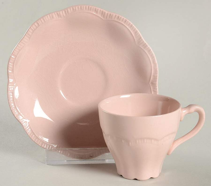 Rosa Flat Demitasse Cup & Saucer Set by J & G Meakin-1