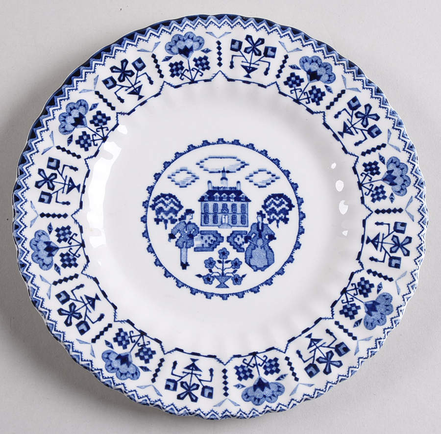 Sampler Blue Dessert/Pie Plate by J & G Meakin-1