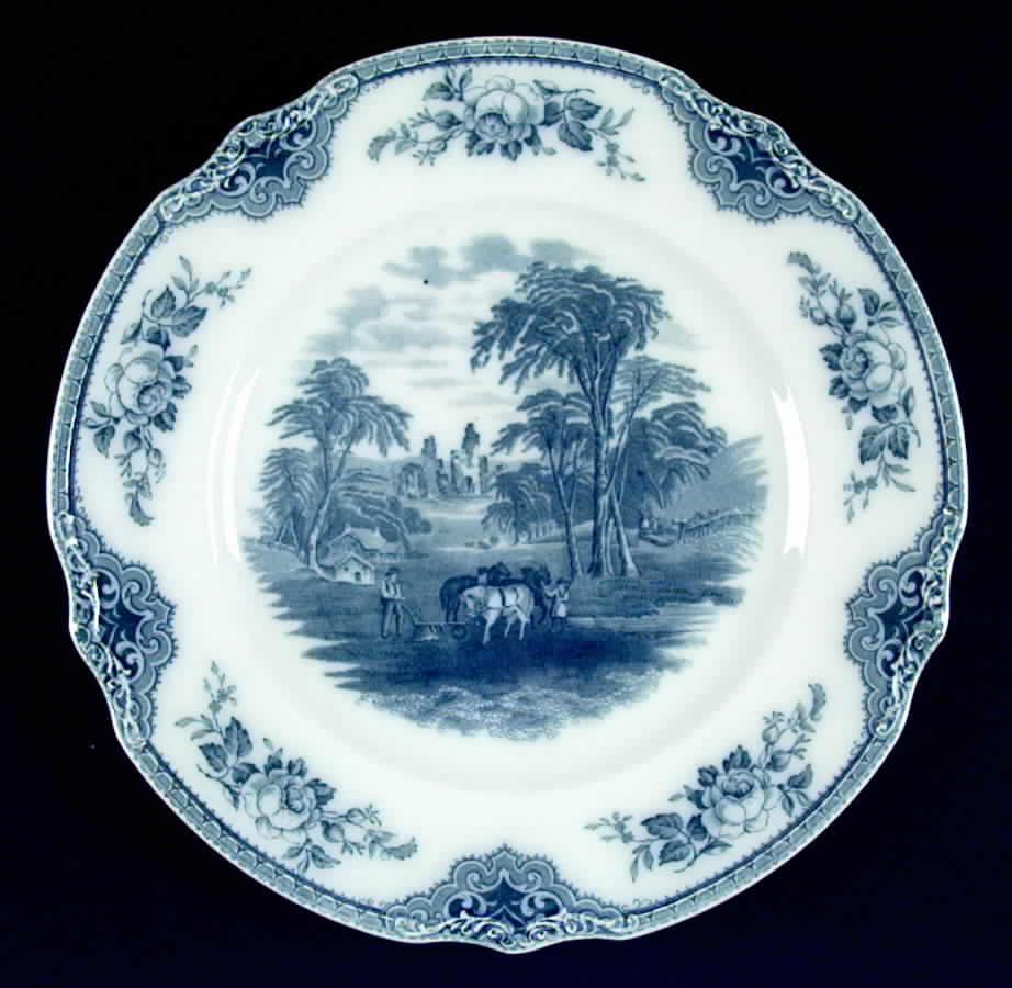 Sandown, The Blue Dinner Plate by J & G Meakin-1