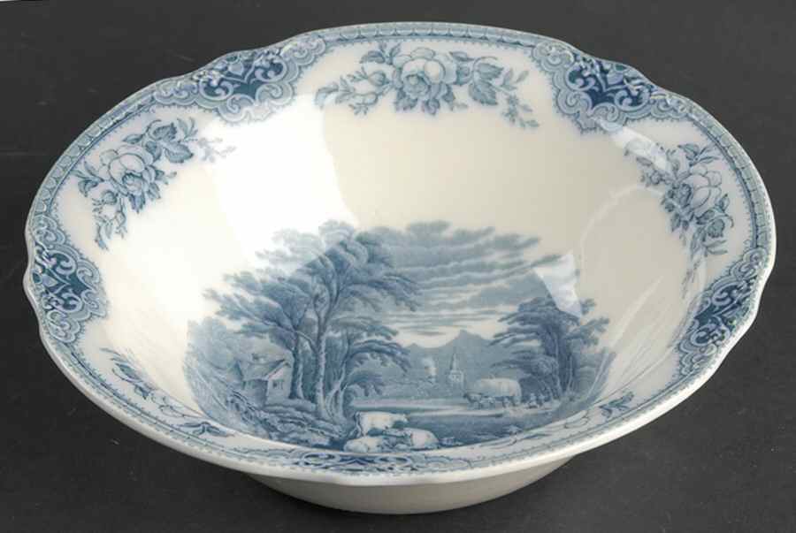 Sandown, The Blue 8" Round Vegetable Bowl by J & G Meakin-1