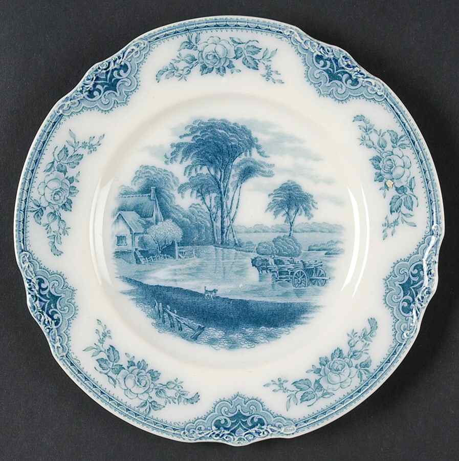 Sandown, The Blue Dessert/Pie Plate by J & G Meakin-1