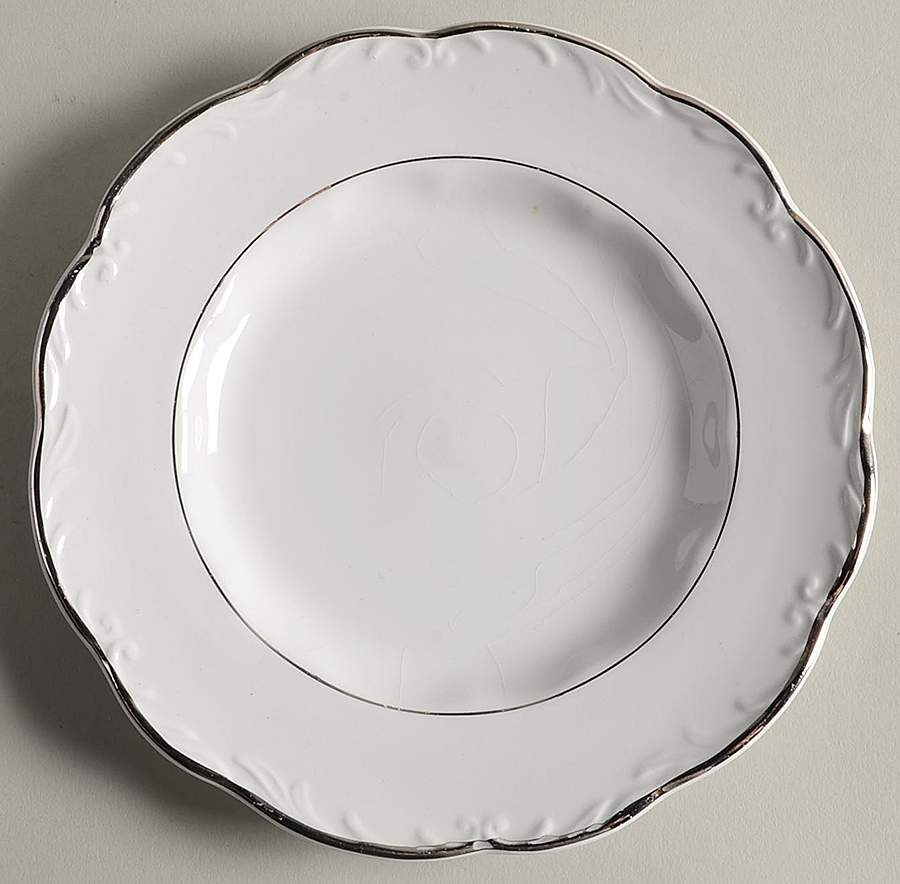 Silver Baroque Dessert/Pie Plate by J & G Meakin-1
