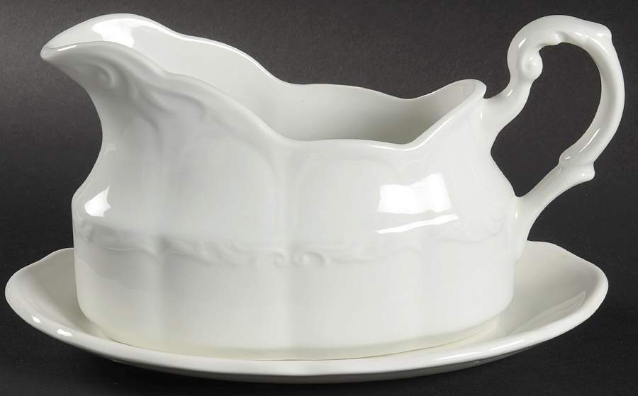 Sterling Colonial Gravy Boat & Underplate by J & G Meakin-1