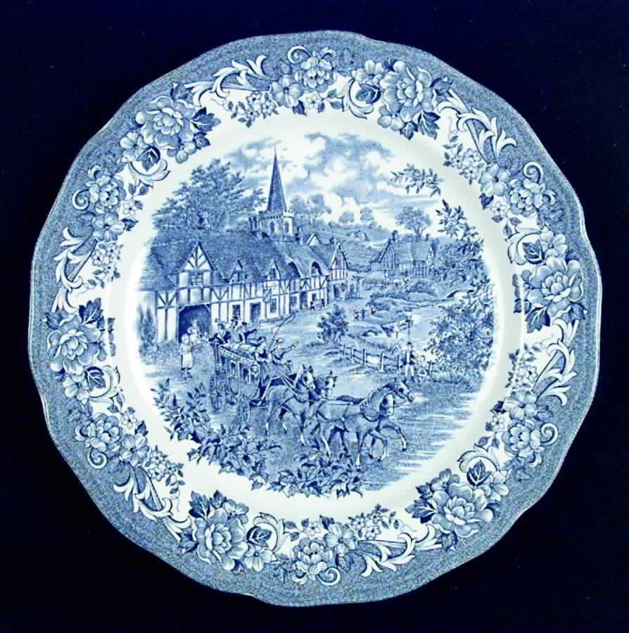 Stratford Stage Blue Dinner Plate by J & G Meakin-1