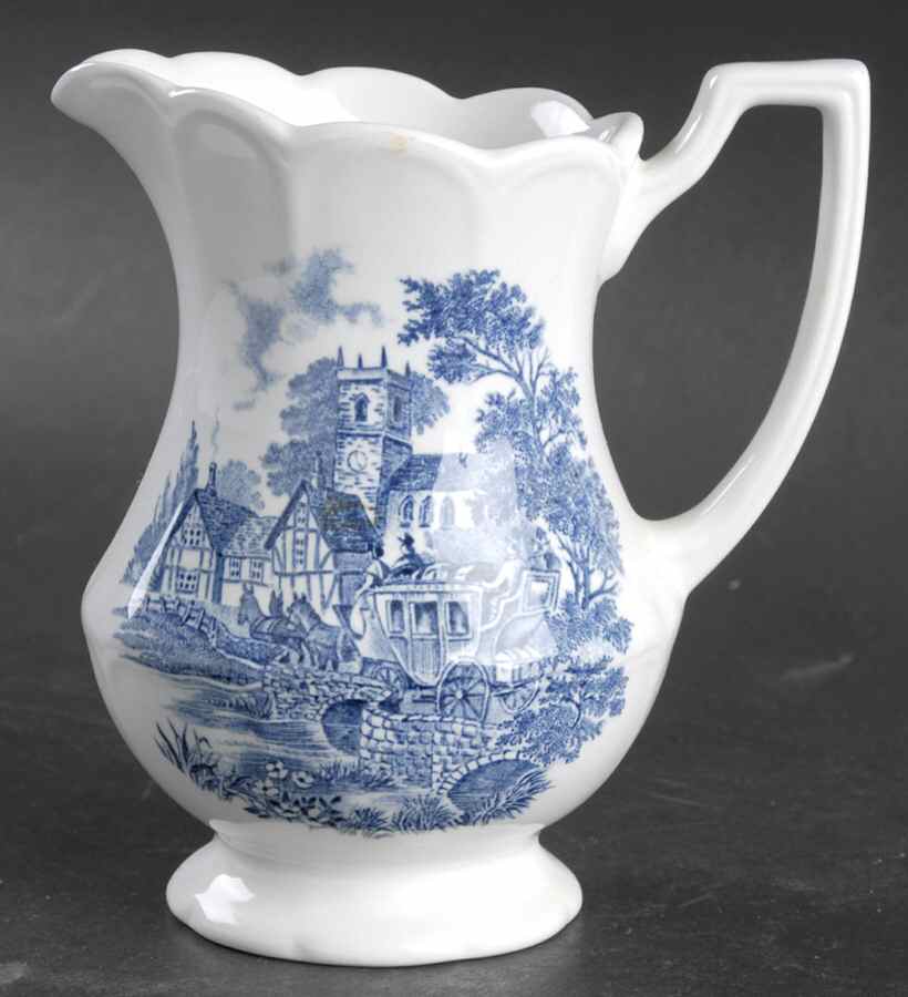 Stratford Stage Blue Creamer by J & G Meakin-1