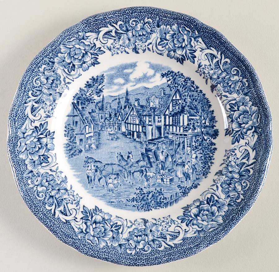 Stratford Stage Blue Bread & Butter Plate by J & G Meakin-1