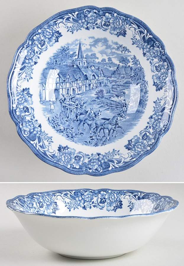 Stratford Stage Blue 8" Round Vegetable Bowl by J & G Meakin-1