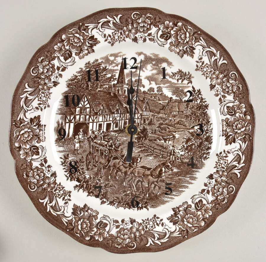 Stratford Stage Brown 1-2" depth  Clock Plate HC by J & G Meakin-1