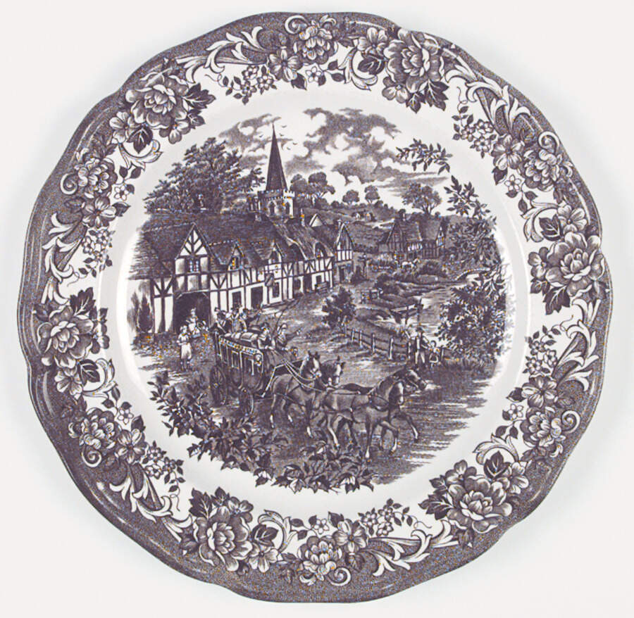 Stratford Stage Brown Dinner Plate by J & G Meakin-1
