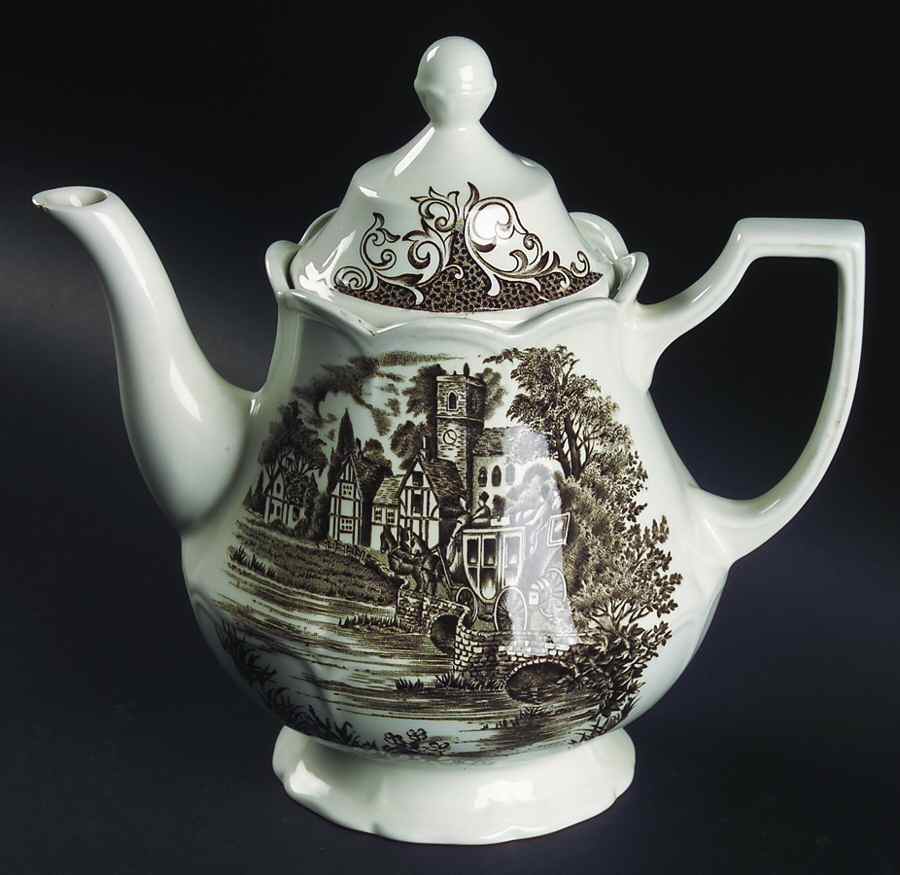 Stratford Stage Brown Teapot & Lid by J & G Meakin-1