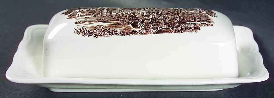 Stratford Stage Brown 1/4 Lb Covered Butter by J & G Meakin-1