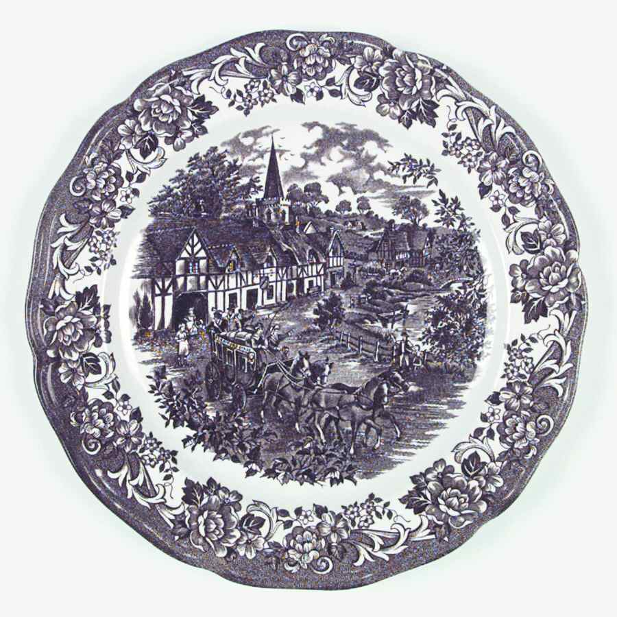 Stratford Stage Brown Dinner Plate by J & G Meakin-1