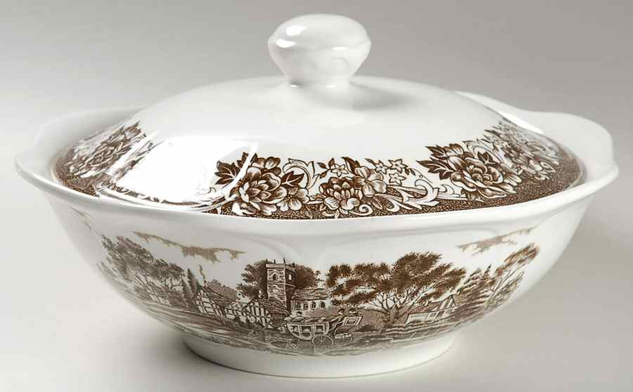 Stratford Stage Brown Round Covered Vegetable by J & G Meakin-1