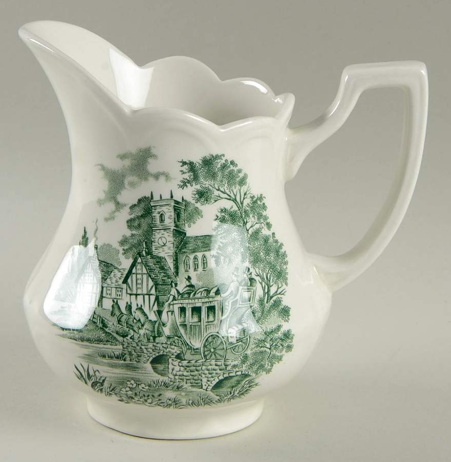 Stratford Stage Green Creamer by J & G Meakin-1
