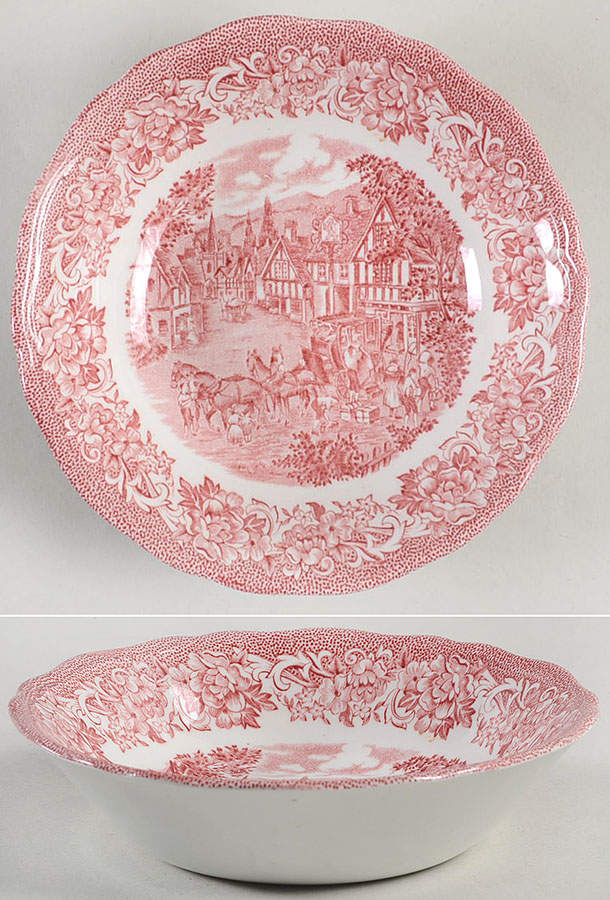 Stratford Stage Pink Fruit/Dessert (Sauce) Bowl by J & G Meakin-1