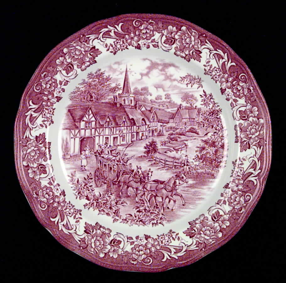 Stratford Stage Pink Dinner Plate by J & G Meakin-1