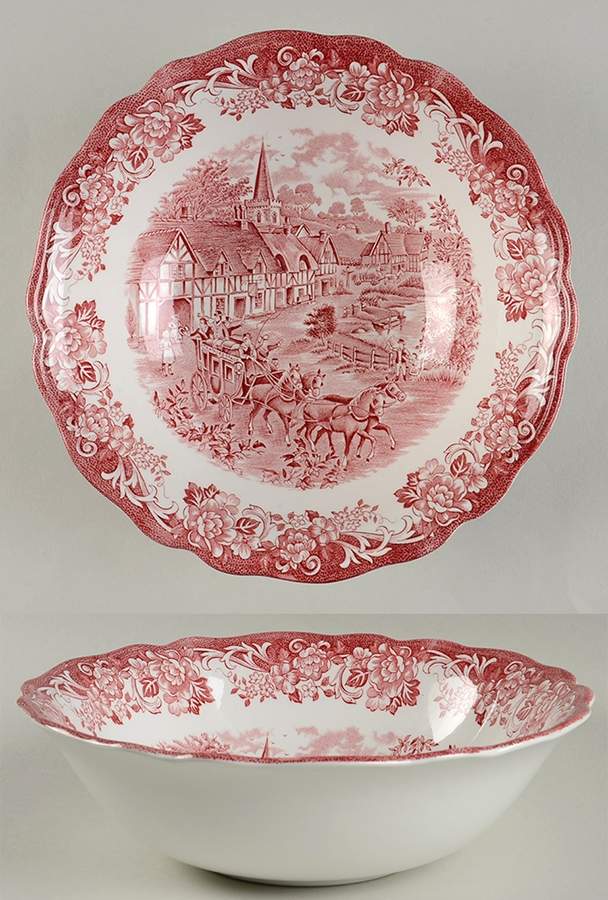 Stratford Stage Pink 8" Round Vegetable Bowl by J & G Meakin-1
