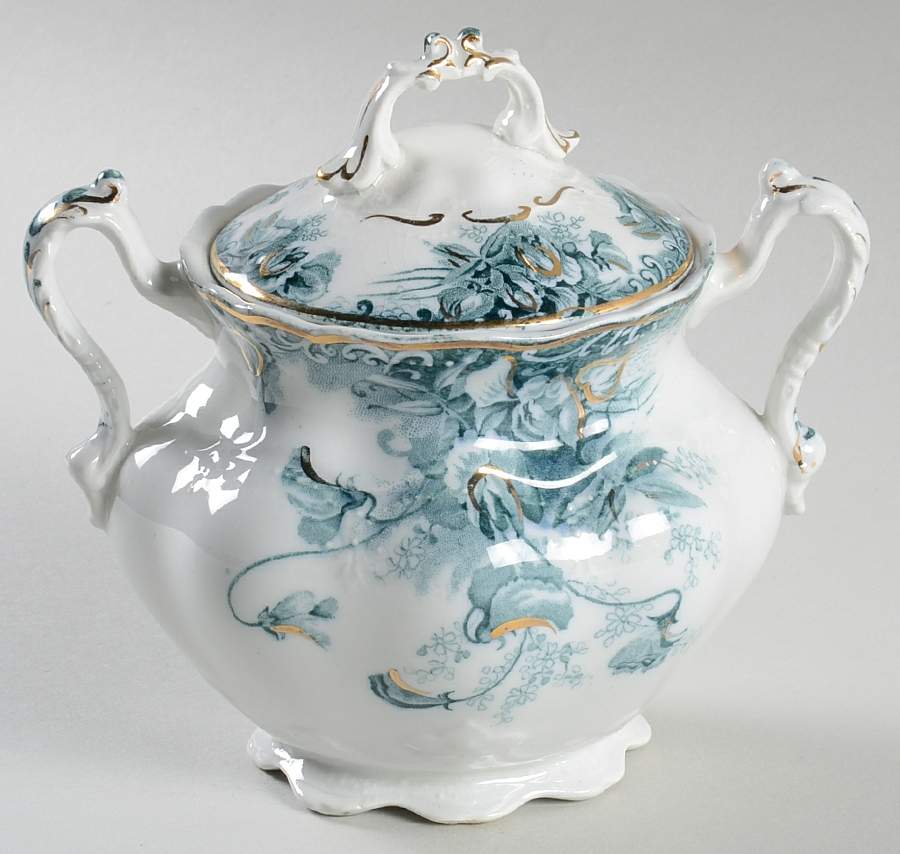 Sweet Pea Sugar Bowl & Lid by J & G Meakin-1