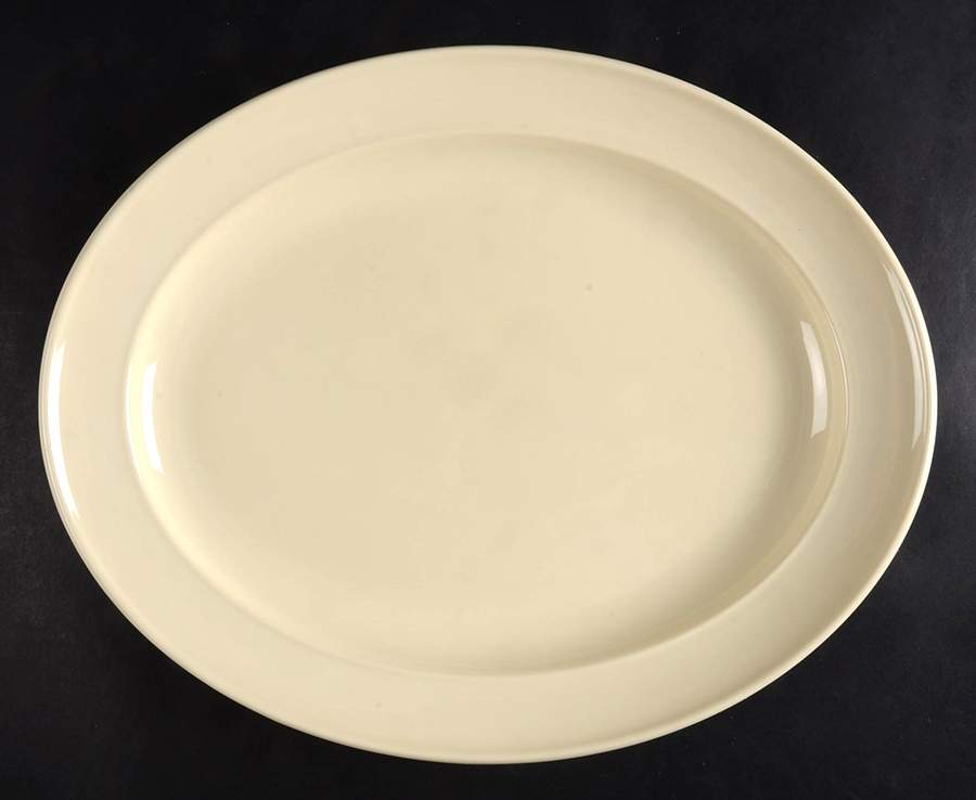 Trend (All Cream) 13" Oval Serving Platter by J & G Meakin-1
