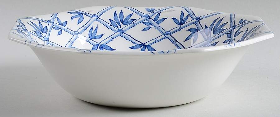 Trellis Blue 8" Octagonal Vegetable Bowl by J & G Meakin-1