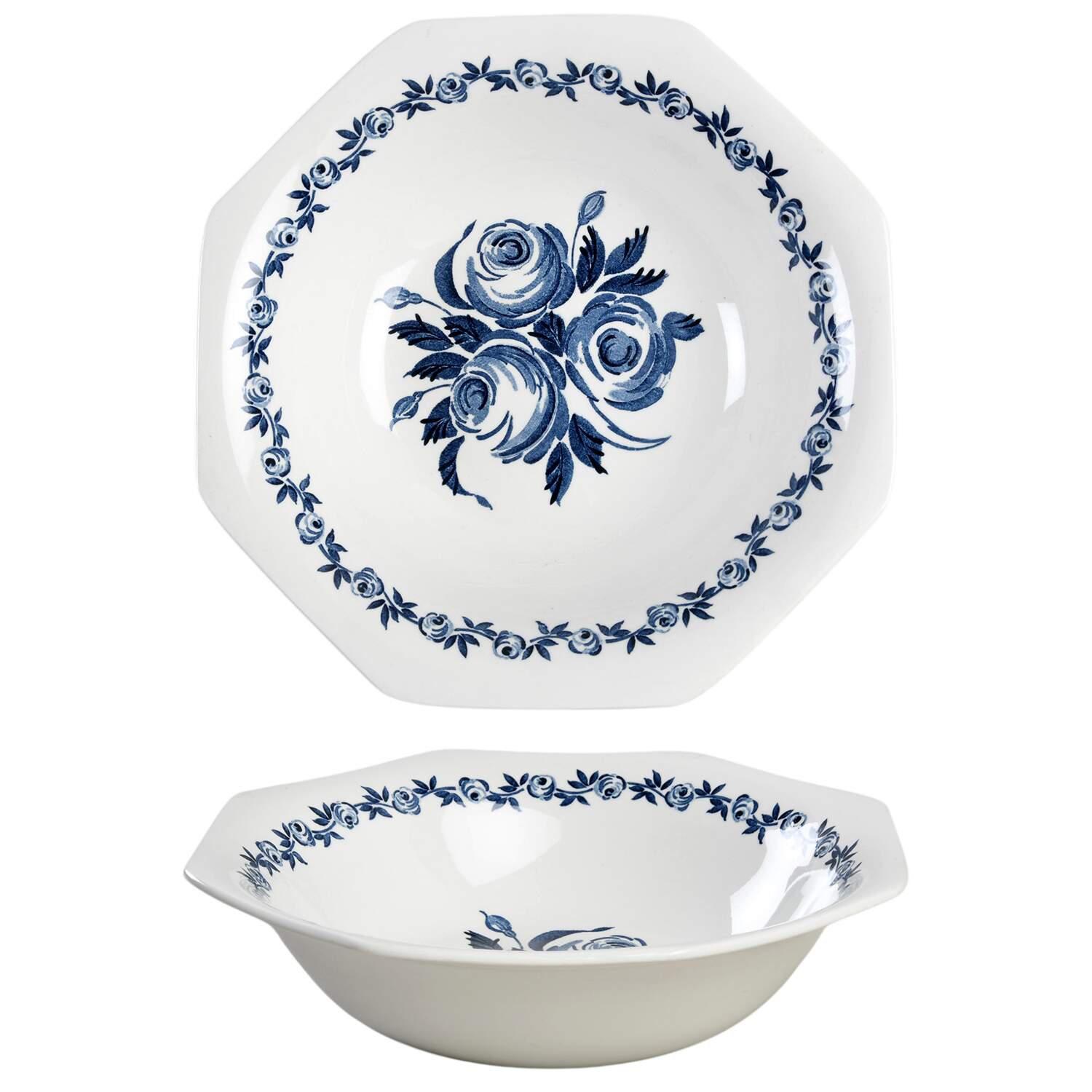 Trio Blue 8" Round Vegetable Bowl by J & G Meakin-1