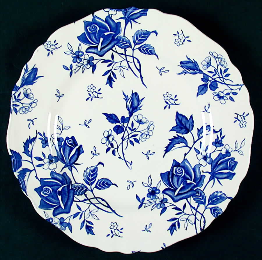 Tudor Roses Blue Dinner Plate by J & G Meakin-1