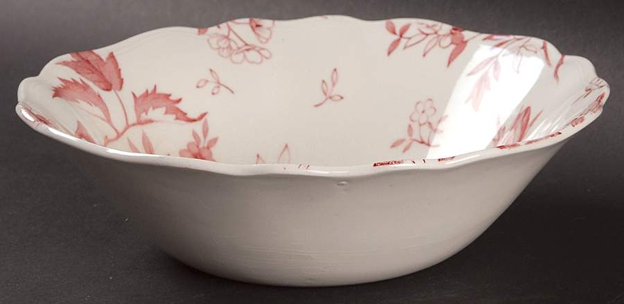 Tudor Roses Pink (Semi Scalloped, Cream Bckgrnd) Coupe Cereal Bowl by J & G Meakin-1