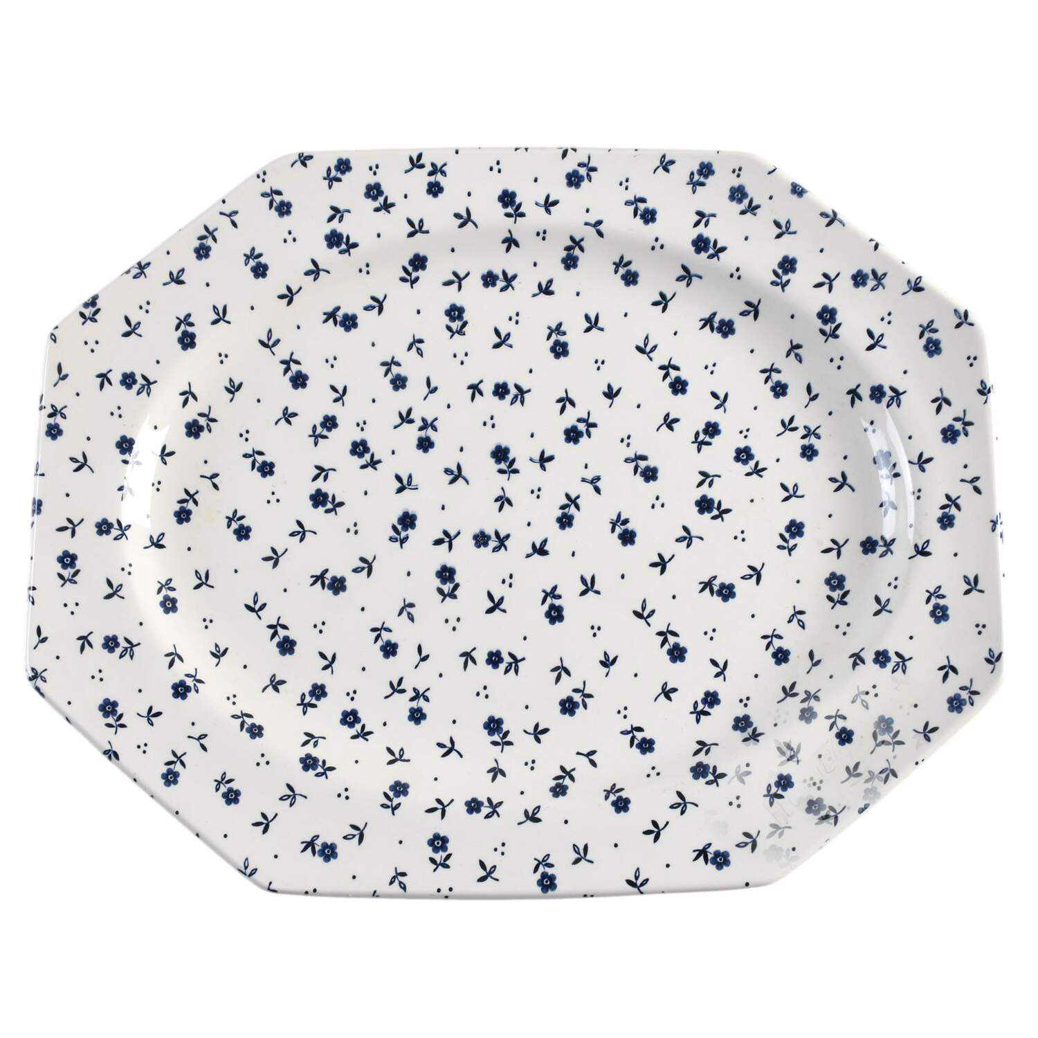 Vanity Fair Blue 12" Oval Serving Platter by J & G Meakin-1