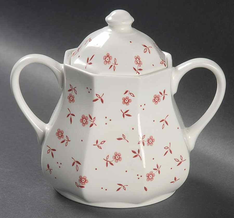 Vanity Fair Pink Sugar Bowl & Lid by J & G Meakin-1