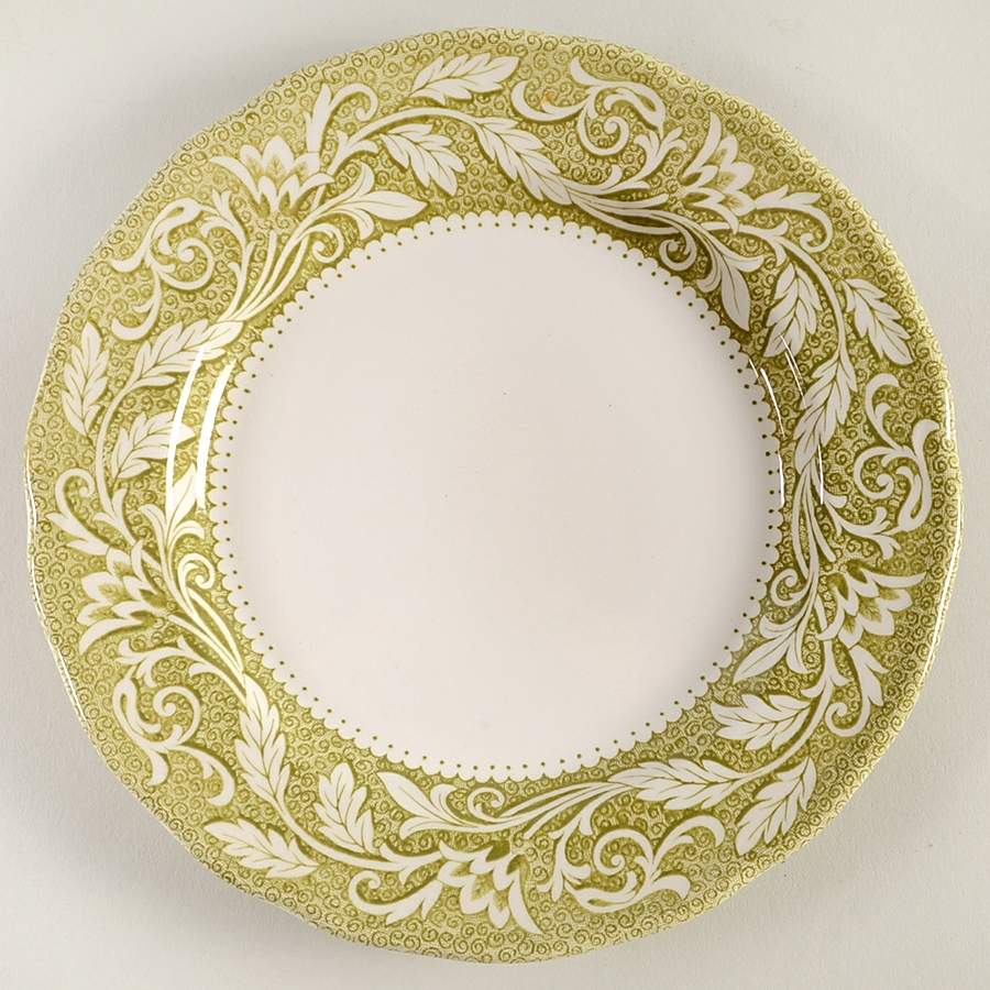 Victoria Green (Floral Rim, No Trim) Dessert/Pie Plate by J & G Meakin-1