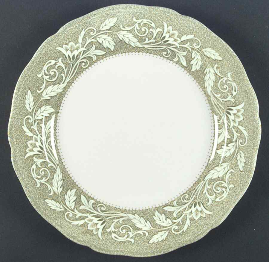 Victoria Green (Floral Rim, No Trim) Dinner Plate by J & G Meakin-1
