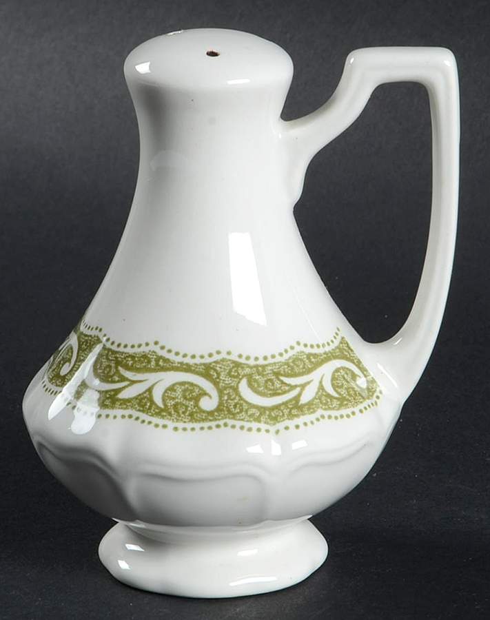 Victoria Green (Floral Rim, No Trim) Salt Shaker by J & G Meakin-1
