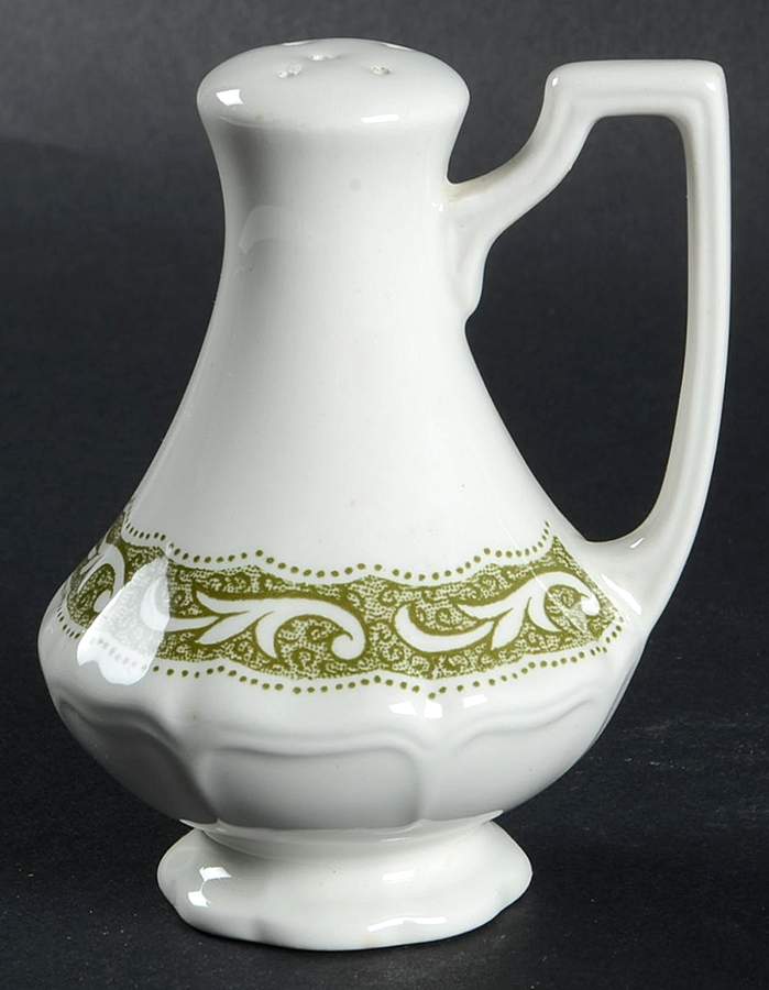 Victoria Green (Floral Rim, No Trim) Pepper Shaker by J & G Meakin-1