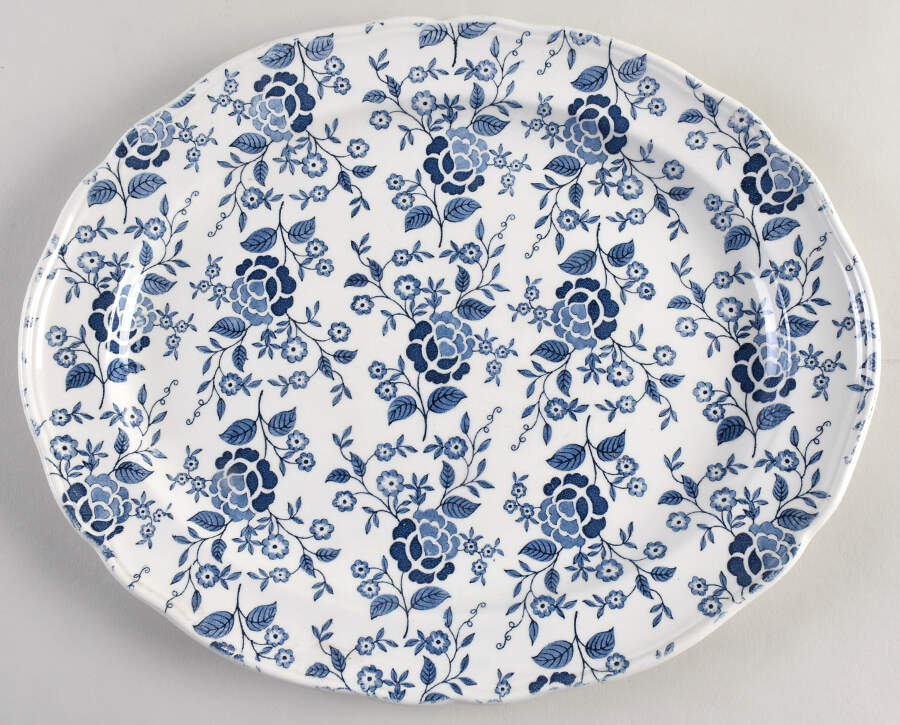 Victoria Blue 14" Oval Serving Platter by J & G Meakin-1