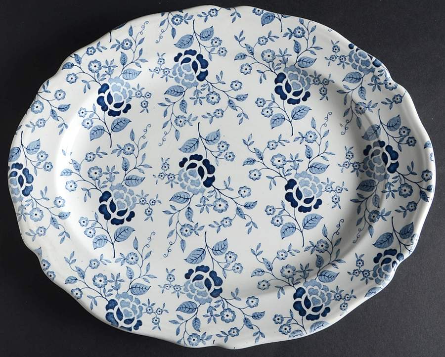 Victoria Blue 12" Oval Serving Platter by J & G Meakin-1