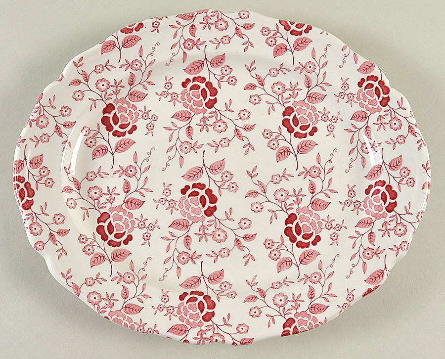 Victoria Red 11" Oval Serving Platter by J & G Meakin-1