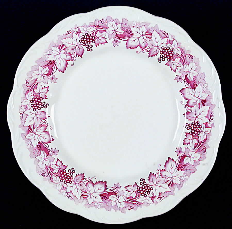 Vine Red (Pink) Dinner Plate by J & G Meakin-1
