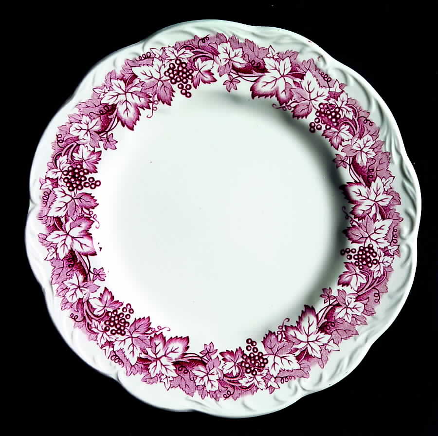 Vine Red (Pink) Dessert/Pie Plate by J & G Meakin-1