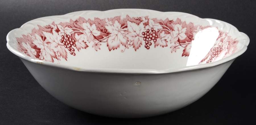 Vine Red (Pink) 8" Round Vegetable Bowl by J & G Meakin-1