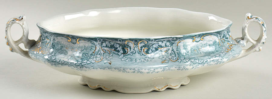 Virginia Teal Green Oval Vegetable No Lid by J & G Meakin-1