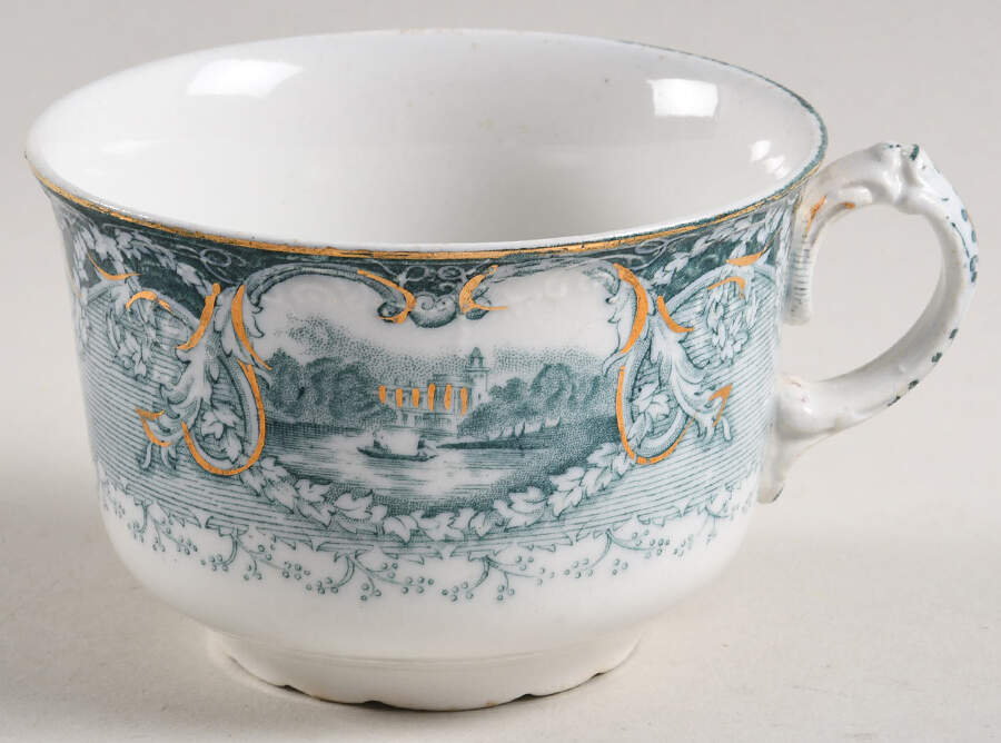 Virginia Teal Green Flat Cup by J & G Meakin-1