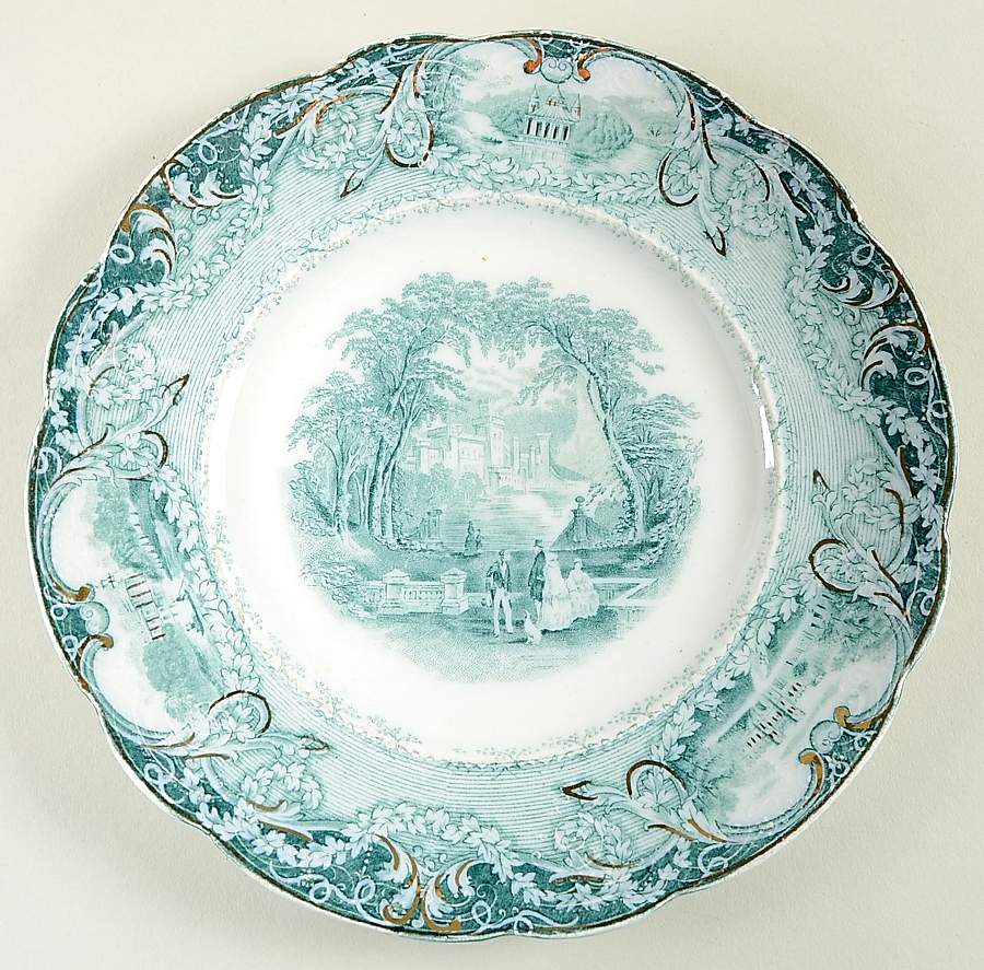 Virginia Teal Green Luncheon Plate by J & G Meakin-1
