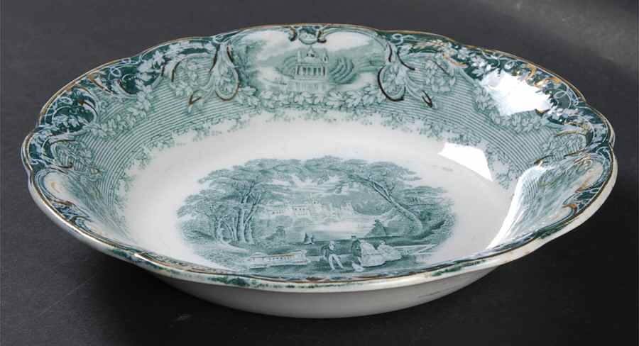 Virginia Teal Green Coupe Soup Bowl by J & G Meakin-1