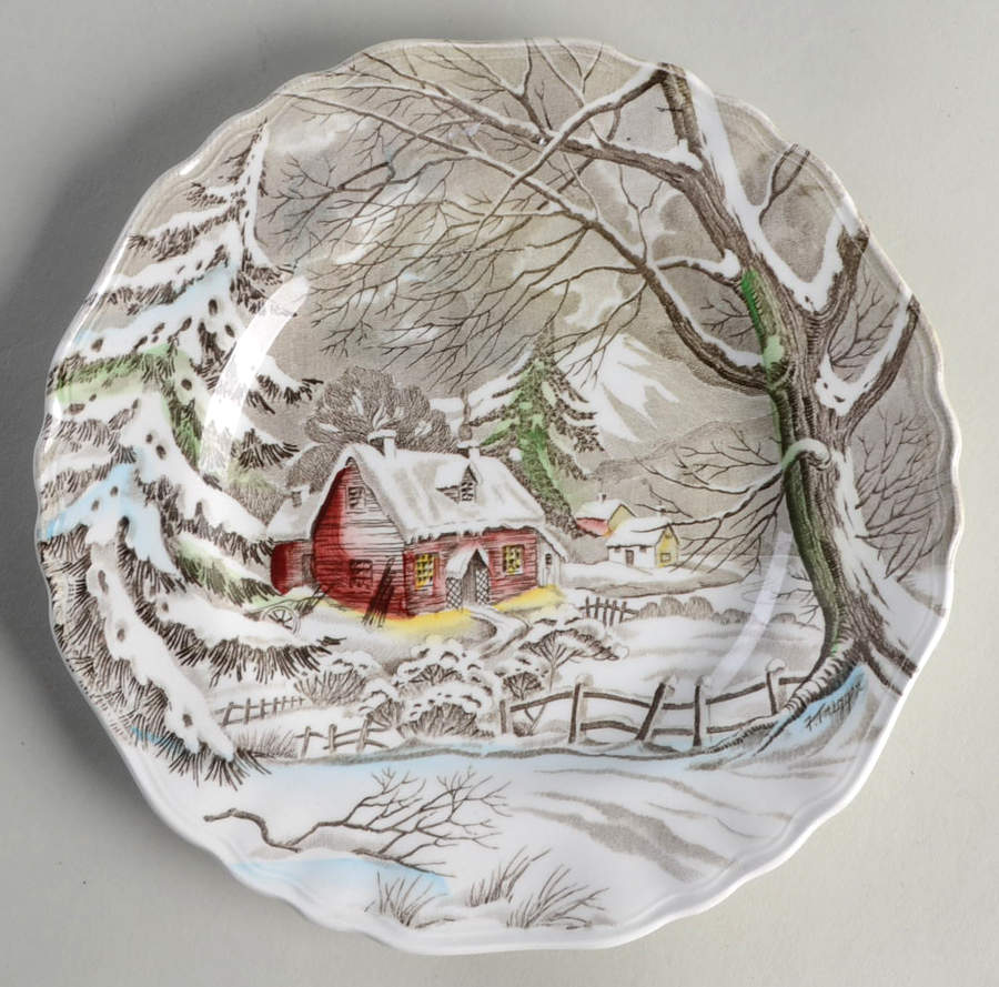 Welcome Home (Cream Background) Dessert/Pie Plate by J & G Meakin-1
