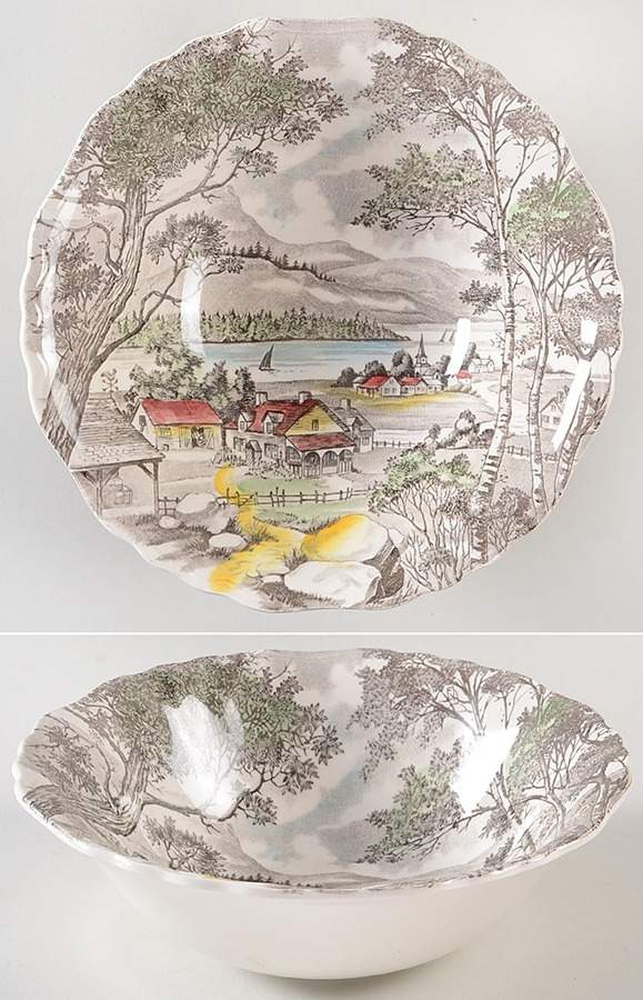 Welcome Home (Cream Background) 8" Round Vegetable Bowl by J & G Meakin-1