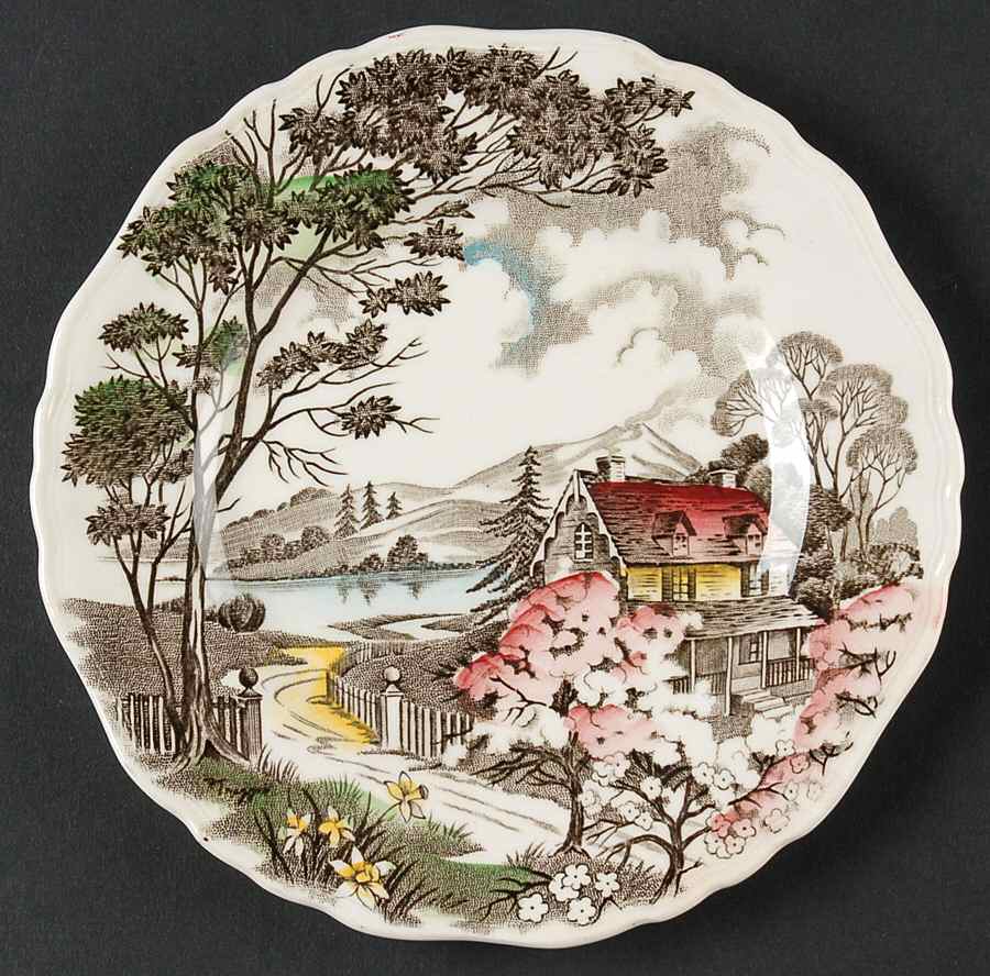 Welcome Home (Cream Background) Bread & Butter Plate by J & G Meakin-1