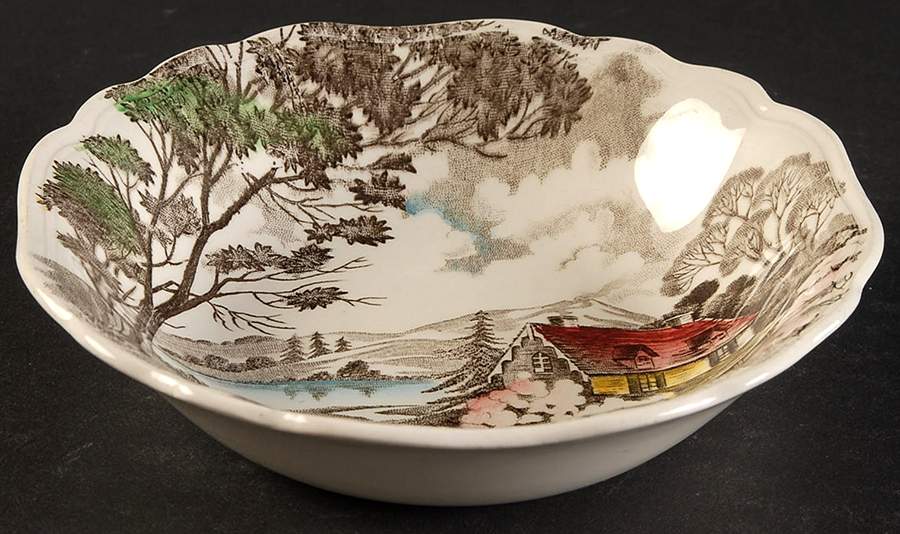 Welcome Home (Cream Background) Fruit/Dessert (Sauce) Bowl by J & G Meakin-1